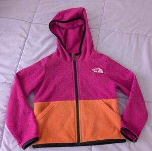 The North Face Kids' Vibrant Pink and Orange Hoodie Jacket ForGirl's. Size 3T/3